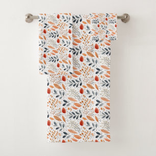 Watercolor Fall Leaves - Gentle Autumn Elegance Bath Towel Set