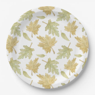 Watercolor Fall Leaves Paper Plates