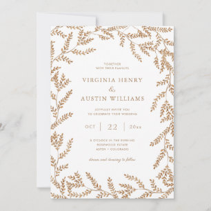 Watercolor Fall Leaves Wedding Invitation