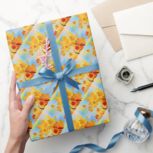Watercolor Fall Leaves Wrapping Paper