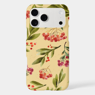 Watercolor Fall Nature Cranberry Pattern