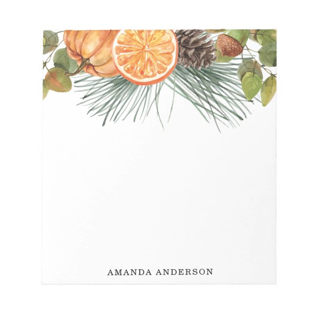 Watercolor Fall Personalised Notepad (Front)