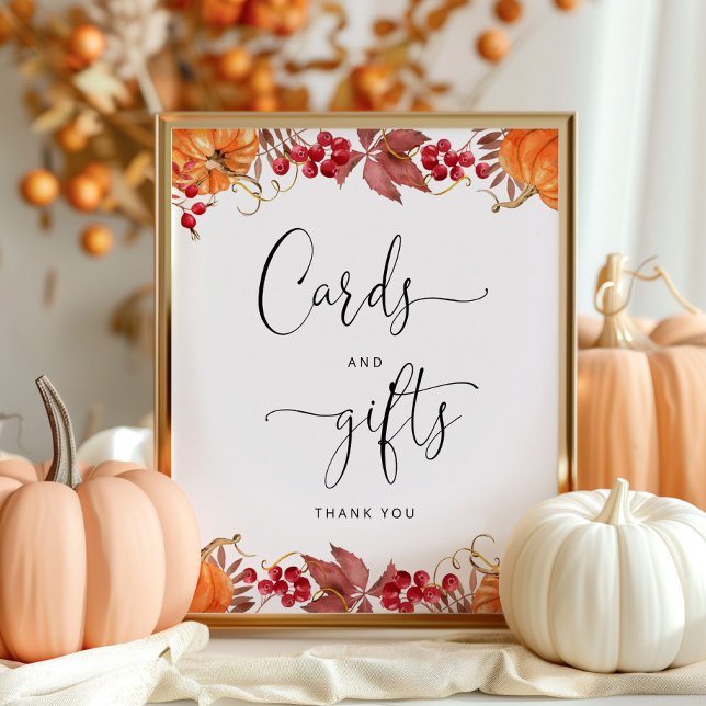 Watercolor fall pumpkin cards and gifts  poster (Creator Uploaded)