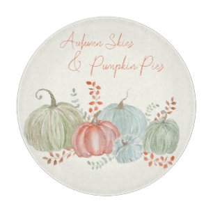 Watercolor Fall Pumpkins Cutting Board