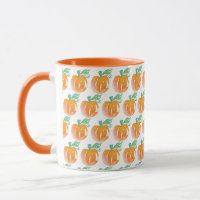 Watercolor Fall Pumpkins Orange Pattern