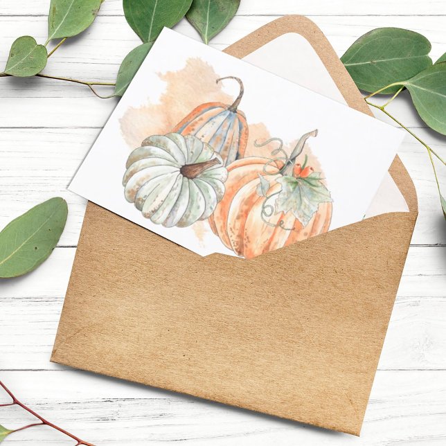 Watercolor Fall Pumpkins Thank You Card (Creator Uploaded)