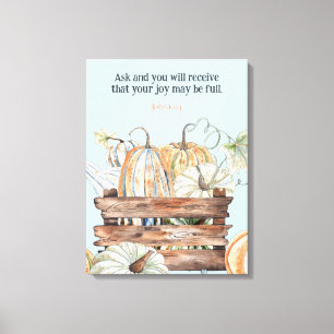 Watercolor Fall Pumpkins With Joy Bible Verse Canvas Print