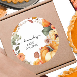 Watercolor Fall theme label for homemade items
