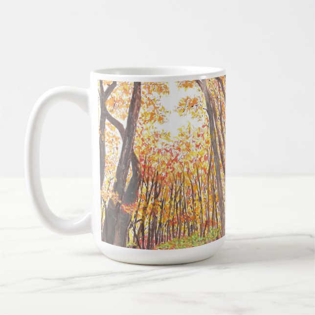 Watercolor Fall Trees Mug (Left)