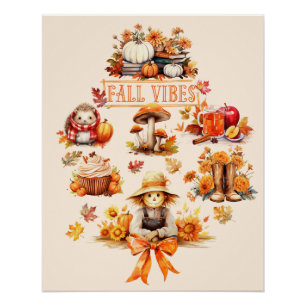 Watercolor Fall Vibes Poster