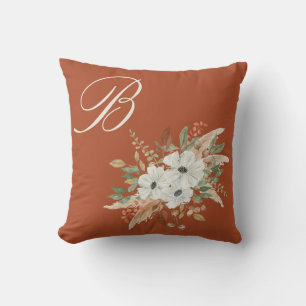 Watercolor Fall Winter Bouquet Cushion