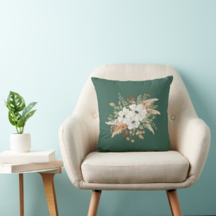 Watercolor Fall Winter Bouquet Cushion