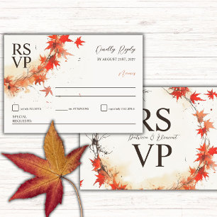 Watercolor Fall Wreath classic RSVP Card