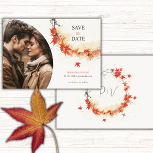 Watercolor Fall Wreath  Save The Date
