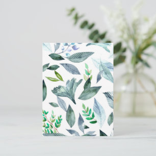 Watercolor fallen leaves 11 holiday postcard