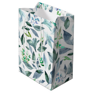 Watercolor fallen leaves 11 medium gift bag