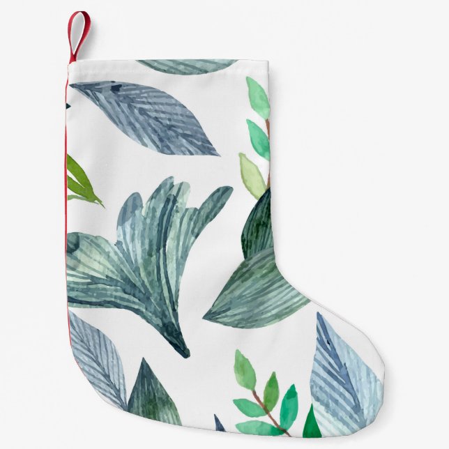 Watercolor fallen leaves 11 small christmas stocking (Front)