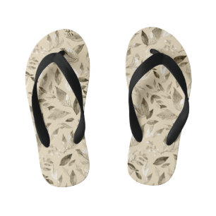 Watercolor fallen leaves 4 kid's thongs
