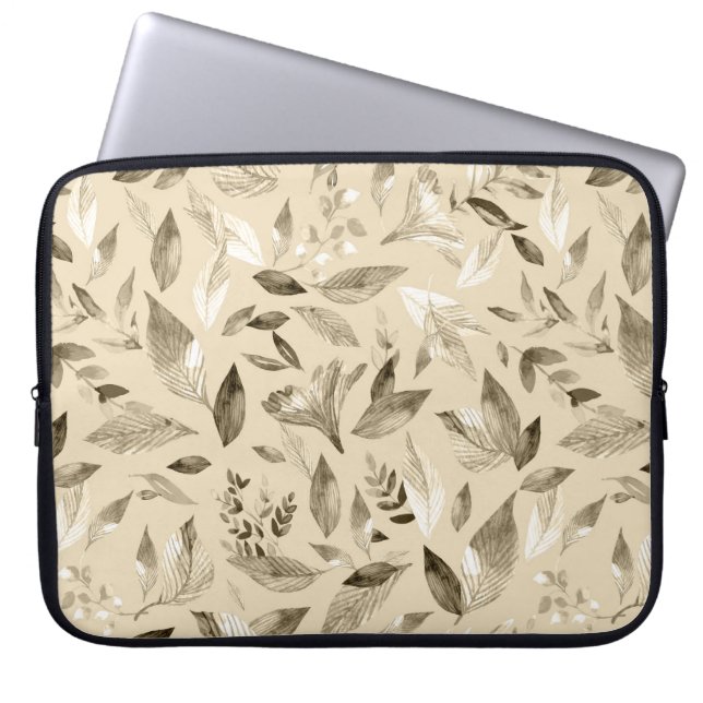 Watercolor fallen leaves 4 laptop sleeve (Front)