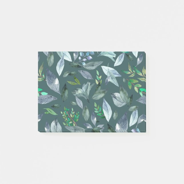 Watercolor fallen leaves 5 post-it notes (Front)