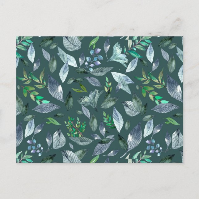 Watercolor fallen leaves 5 postcard (Front)