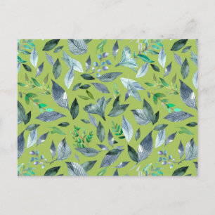 Watercolor fallen leaves 6 announcement postcard