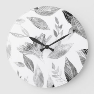 Watercolor fallen leaves 8 large clock