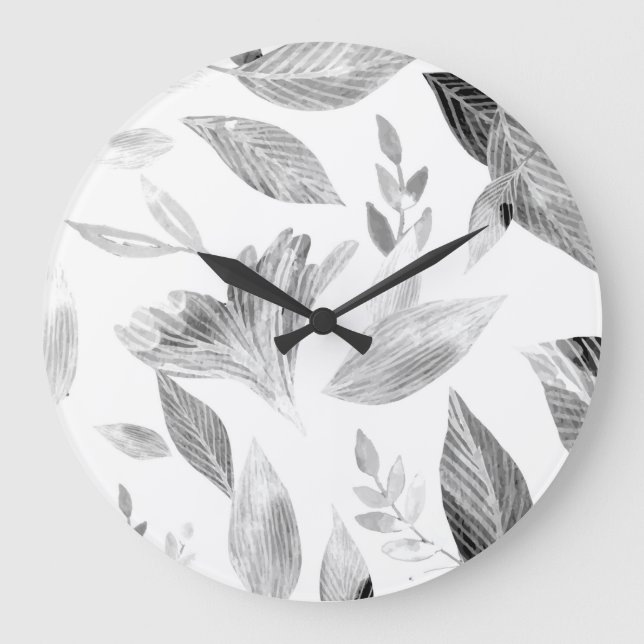 Watercolor fallen leaves 8 large clock (Front)