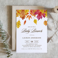 Watercolor Falling Leaves Autumn Baby Brunch