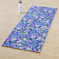 Watercolor Falling Leaves Blue Purple Leaf Pattern
