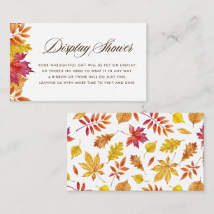 Watercolor Falling Leaves Garland Display Shower Enclosure Card
