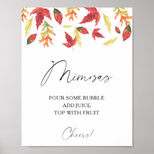 Watercolor falling leaves - mimosas poster