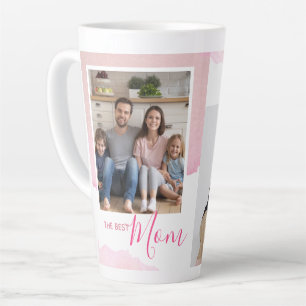 Watercolor Family Photo Collage Mother's Day Coffe Latte Mug