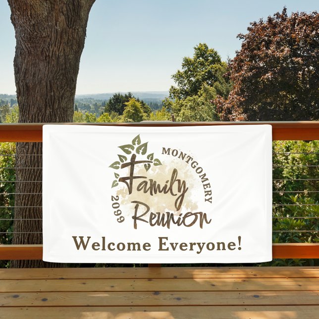 Watercolor Family Reunion Script Tree Name Banner (Creator Uploaded)