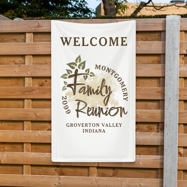 Watercolor Family Reunion Script Tree Name Banner (Creator Uploaded)