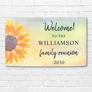 Watercolor Family Reunion Welcome Banner