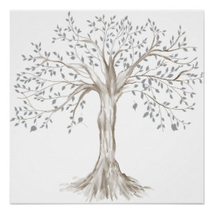 Watercolor Family Tree Clipart Poster
