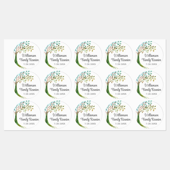 Watercolor Family Tree Family Reunion (Sheet)