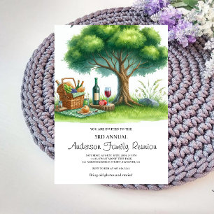 Watercolor Family Tree Family Reunion Invitation