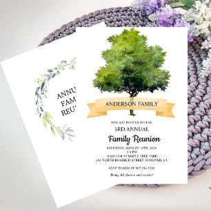 Watercolor Family Tree Family Reunion Invitation