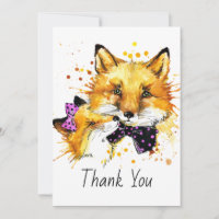 Watercolor Fancy Foxes