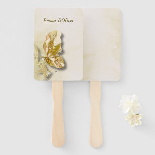 Watercolor fantasy art hand fan