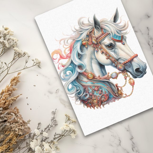 Watercolor Fantasy Carousel Horse  Tissue Paper (Creator Uploaded)