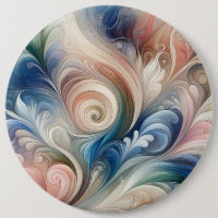 Watercolor Fantasy Floral Pastel Blue & Cream