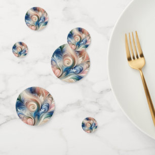 Watercolor Fantasy Floral Pastel Blue & Cream Confetti