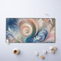 Watercolor Fantasy Floral Pastel Blue & Cream