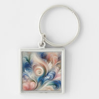 Watercolor Fantasy Floral Pastel Blue & Cream