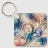 Watercolor Fantasy Floral Pastel Blue & Cream