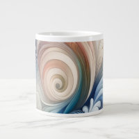 Watercolor Fantasy Floral Pastel Blue & Cream 