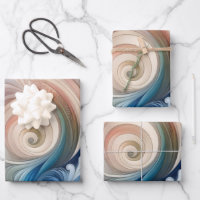 Watercolor Fantasy Floral Pastel Blue & Cream